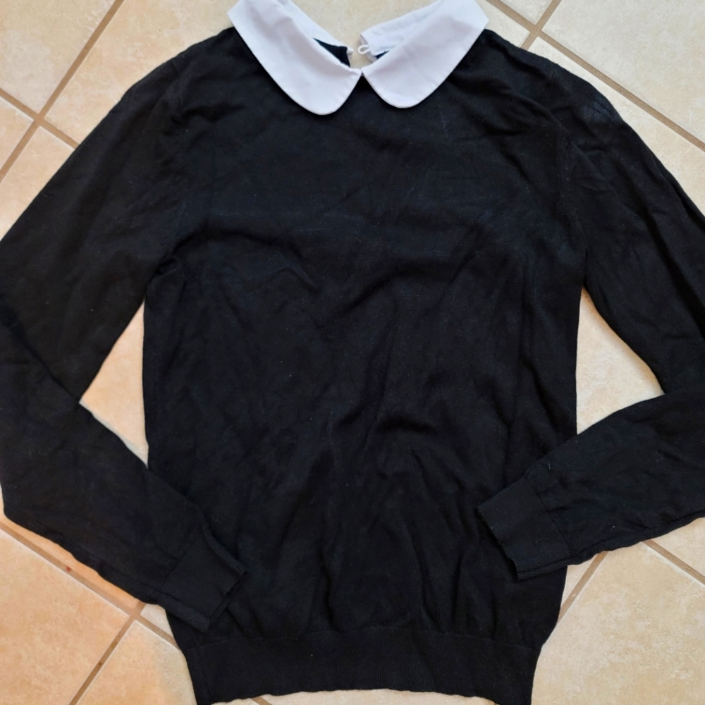 PRIMARK |  Black Collar Sweater | XS